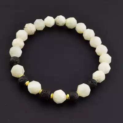 Браслет на резинці Місячний камінь, Лава 18 см