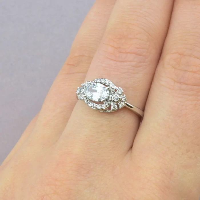 🏷️️ Каблучка Xuping Фіаніт (родій) ss_91306