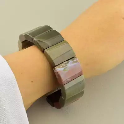 🏷️️ Браслет на резинці Яшма 19 см F-106578