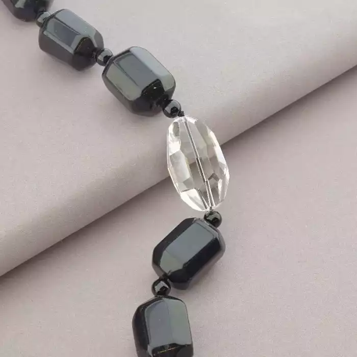 🏷️️ Намисто Агат, Гірський кришталь 65 см ss_71550