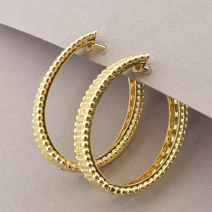 🏷️️ Сережки кільця Pataya Фіаніт (позолота 18к) ss_71762