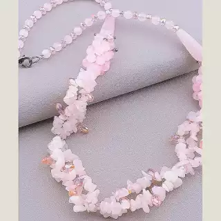 Намисто Рожевий кварц 60 см