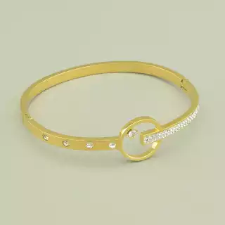 Браслет шарнірний Xuping Фіаніт 17 см. (позолота лимонна 18к)