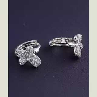 Сережки кільця Xuping Фіаніт (родій)