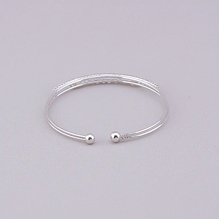 🏷️️ Браслет без застібки Saiya Фіаніт 17 см (родій) ss_74879