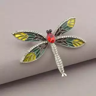 Брошка бабка Сrystal 65x50 мм