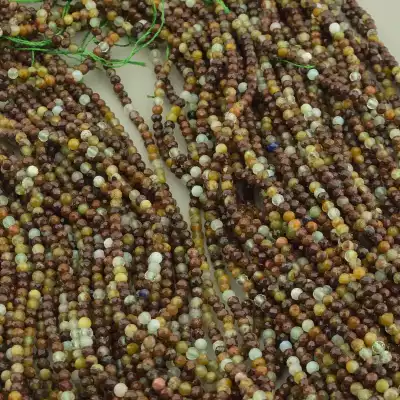 🏷️️ Намистини Хрізокола 39 см. 2,4 мм. на нитці (натуральне каміння, без застібки) F-100732