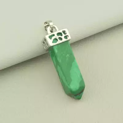 🏷️️ Кулон кристал Малахіт 37x10мм. F-100832