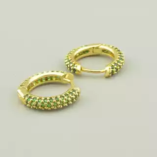 Сережки кільця (конго) Фіаніт (позолота 18к лимонна)