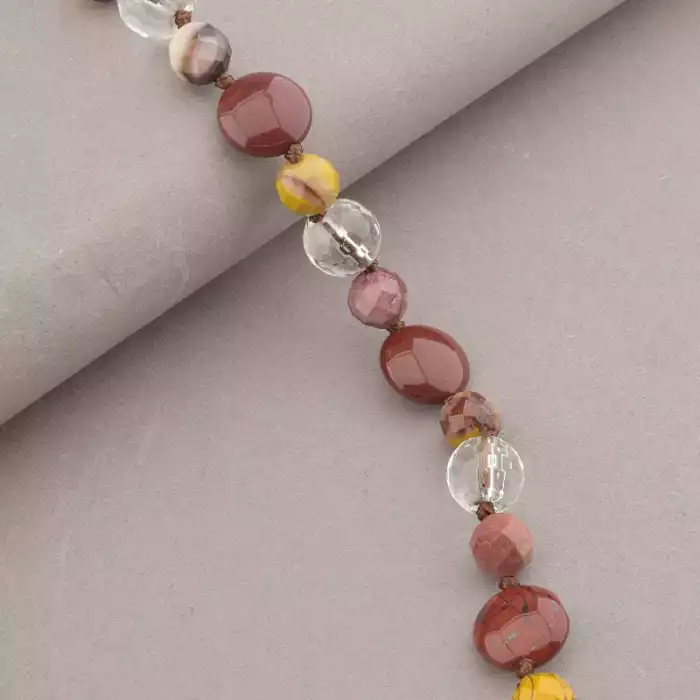 🏷️️ Намисто Яшма, Гірський кришталь 61 см. ss_94452