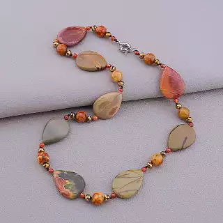 Намисто Яшма, Сердолік 55 см