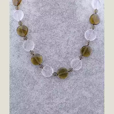 🏷️️ Намисто Раухтопаз, Гірський кришталь 50 см F-55531