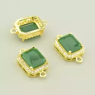 Конектор Фіаніт 17х10мм.(позолота 18к (лимонна))