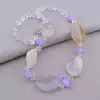 🏷️️ Намисто Агат, Гірський кришталь, Аметист 75 см F-79108