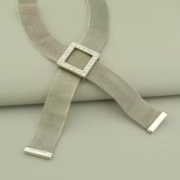 🏷️️ Підвіска Abella Фіаніт 48 см (родій) ss_104011