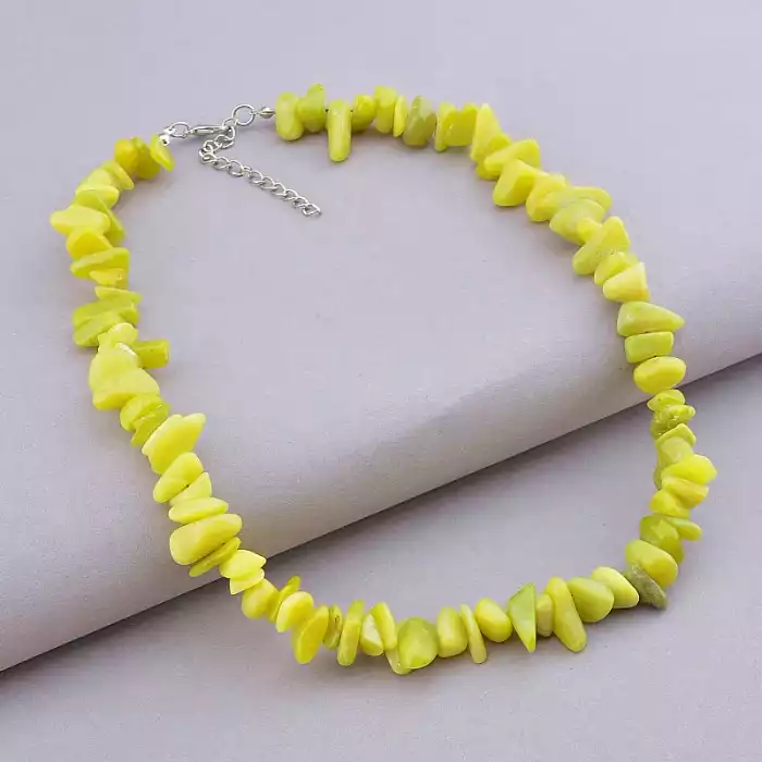 🏷️️ Намисто + Сережки Хризоліт 46 см. ss_89231