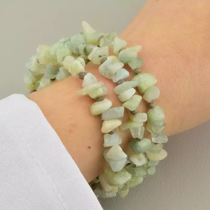 🏷️️ Браслет без застібки аквамарин з чеським кришталем крихітка (17 см, на гумці) ss_104744