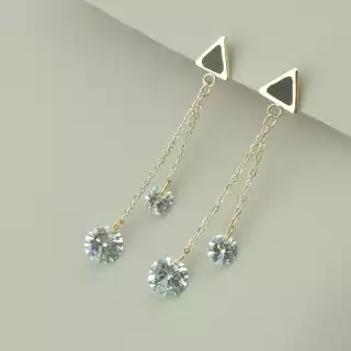 Сережки пусети Fashion Сrystal (позолота 18к)