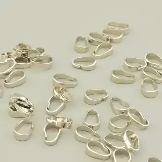 Тримач для кулона (7х2 мм, родій, мідний сплав, срібний)