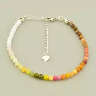 Браслет на карабіні Самоцвіти 17 см срібло (925)