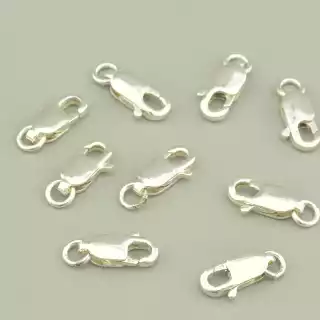 Застібка карабін срібло (925) 10x4мм.