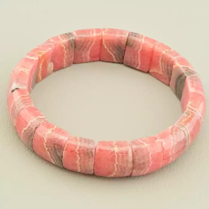 🏷️️ Браслет на резинці Родохрозит 18 см F-106268