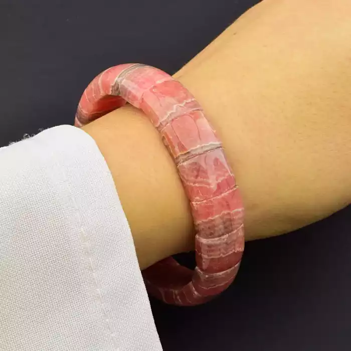 🏷️️ Браслет на резинці Родохрозит 18 см F-106268