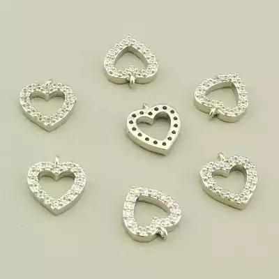 Кулон Фіаніт 10х9мм. (родій)