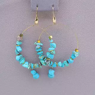 Сережки пусети Stainless Steel Бірюза