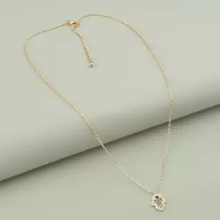 Підвіска Хамса Saiya Фіаніт 41 см (позолота 18к рожева)