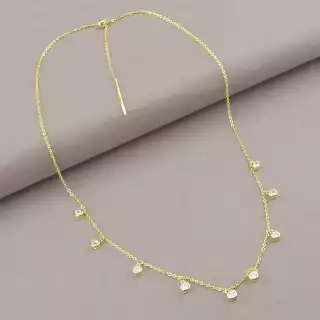 Підвіска Saiya Фіаніт 45 см (позолота 18к лимонна)