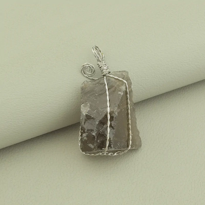 🏷️️ Кулон Раухтопаз у дроті 40х20мм. ss_101247