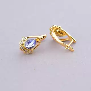 Сережки на англійській застібці Xuping Swarovski (позолота 18к)