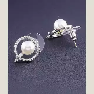 Сережки пусети Big Dipper Фіаніт (родій)