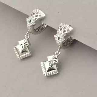 Сережки конго Xuping Фіаніт (родій)