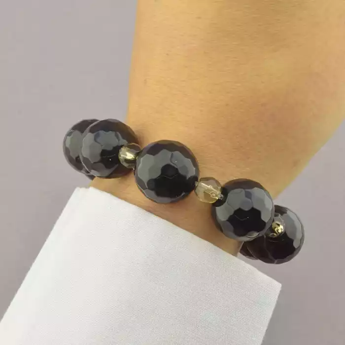 🏷️️ Браслет резинка Агат 17 см. ss_94655