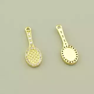 Кулон Фіаніт 20х7мм.(позолота 18к (лимонна))