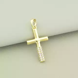 Хрестик Xuping Фіаніт (позолота 18к лимонна, медичний сплав)