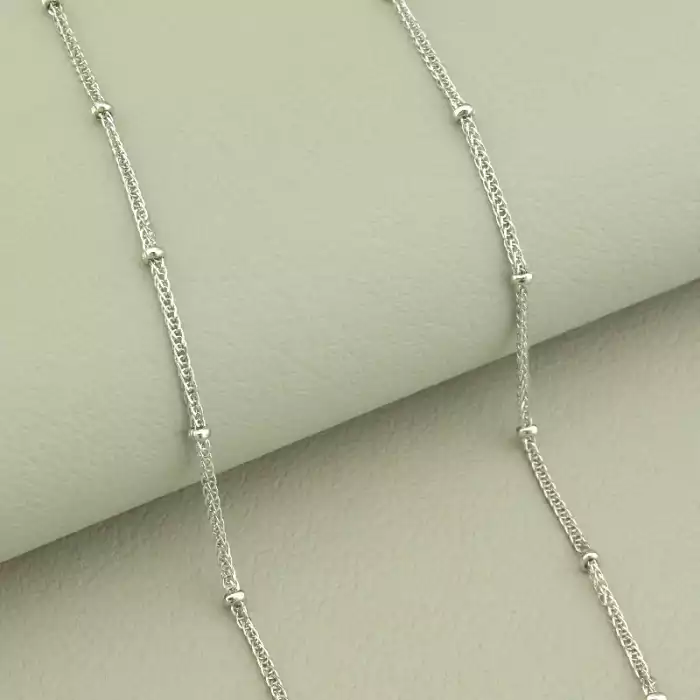 🏷️️ Ланцюг медична сталь Xuping 45 см. (родій, застібка карабін) ss_103695