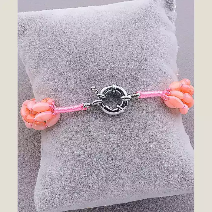 🏷️️ Браслет з карабіном Корал 19 см ss_29445