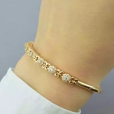 🏷️️ Браслет шарнірний Xuping Фіаніт 16 см (позолота 18к) F-58608