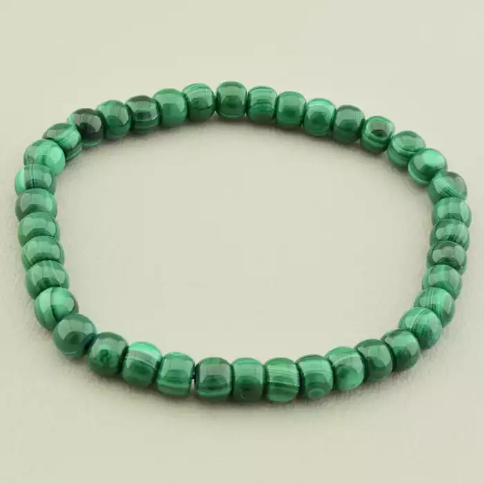 🏷️️ Браслет на резинці Малахіт 18 см F-105763