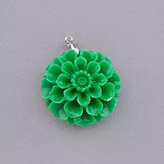 Кулон зелена квітка полімерна глина