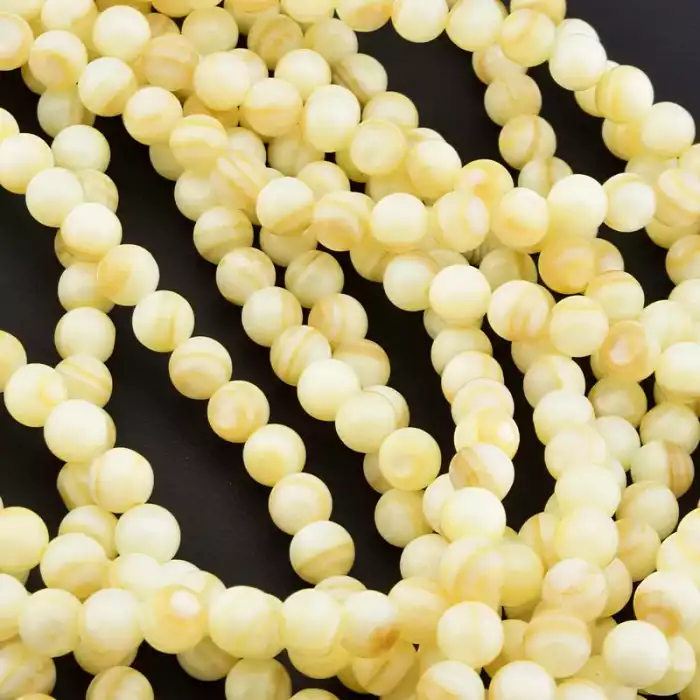 🏷️️ Намистини Перламутр 38 см 6.5 мм. (без застібки) F-106372