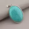 🏷️️ Кулон овальний Stainless Steel Бірюза 55х35 мм F-61393