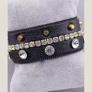 Браслет на магнітній застібці Сrystal 19 см шкіра