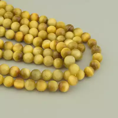 🏷️️ Намистини Котяче око 38 см. 10 мм. на нитці (натуральне каміння, без застібки) F-99886