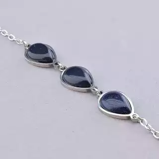 Браслет з карабіном Авантюрин 19 см