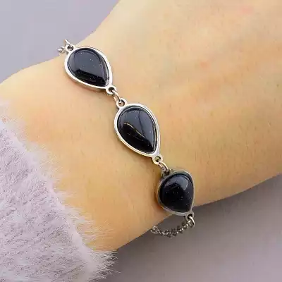 🏷️️ Браслет з карабіном Авантюрин 19 см F-50464