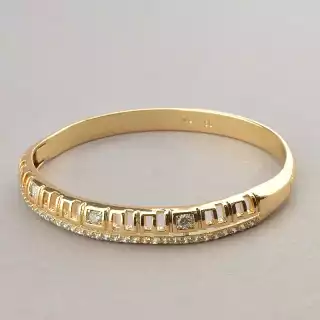 Браслет шарнірний Xuping Фіаніт 18 см (позолота 18к)